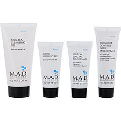 M.A.D. Skincare by M.A.D. Skincare Discover Breakout Control: Repelling Oil 15g + Zinc & Sulfur Mask 15g + Cleansing Gel 60g + Daily Moisturizer 30g -4pcs for UNISEX 470156