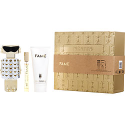 Paco Rabanne Fame by Paco Rabanne EAU DE PARFUM REFILLABLE SPRAY 2.7 OZ & BODY LOTION 3.4 OZ & EAU DE PARFUM SPRAY 0.34 OZ for WOMEN