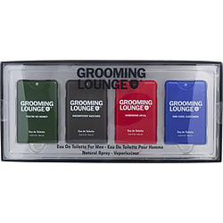 Grooming Lounge Variety by Grooming Lounge 4 PIECE POCKET SPRAY SET WITH YOU'RE SO MONEY & MAGNIFICENT BASTARD & HANDSOME DEVIL & ONE COOL CUSTOMER AND ALL ARE EDT SPRAY 0.6 OZ for MEN