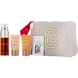 Clarins by Clarins Double Serum and Extra-Firming Collection: Double Serum Anti-Aging + Anti-Wrinkle Serum 1.6OZ + Extra-Firming Energy 0.5OZ +Extra-Firming Night 0.5OZ + Double Serum Eye 0.03OZ -4pcs+Pouch for WOMEN
