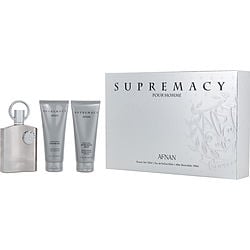 Afnan Supremacy Silver by Afnan Perfumes EDP SPRAY 3.4 OZ & AFTERSHAVE BALM 3.4 OZ & SHOWER GEL 3.4 OZ for MEN