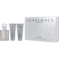 Afnan Supremacy Silver by Afnan Perfumes EAU DE PARFUM SPRAY 3.4 OZ &amp; AFTERSHAVE BALM 3.4 OZ &amp; SHOWER GEL 3.4 OZ for MEN