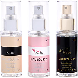 Mauboussin Variety by Mauboussin POUR ELLE & ELIXIR POUR ELLE & ROSE POUR ELLE AND ALL ARE PERFUMED BODY MIST 1.7 OZ for WOMEN