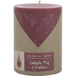 Celeste Fig & Melon by Northern Lights ONE 3X4 INCH PILLAR CANDLE. BURNS APPROX. 80 HRS. for UNISEX