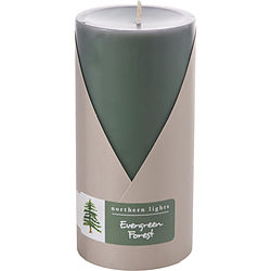 Evergreen Forest by Northern Lights ONE 3X6 INCH PILLAR CANDLE. BURNS APPROX. 100 HRS. for UNISEX
