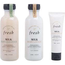 Image of Fresh by Fresh Head To Toe Nourishing Trio Set: Milk Body Cleanser 260ml/8.7OZ + Milk Body Lotion 260ml/8.7OZ + Milk Hand Cream 50ml/1.7OZ -3pcs for WOMEN