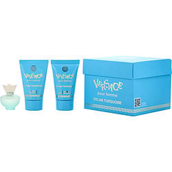 Versace Dylan Turquoise by Gianni Versace EDT 0.17 & BODY GEL 0.8 OZ & SHOWER GEL 0.8 OZ for WOMEN
