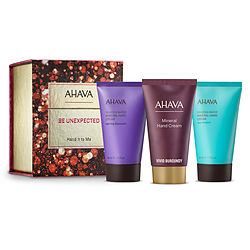 Ahava by AHAVA Be Unexpected Hand it to Me Set: Deadsea Water Mineral Hand Cream Spring Blossom + Hand Cream Sea-Kissed + Hand Cream Vivid Burgundy -3x40ml/1.3OZ for WOMEN 477926