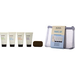 Ahava by AHAVA Travel Kit: Deadsea Water Mineral Body Lotion 40ml + Mud Soap 30g + Shower Gel 40ml + Shampoo 40ml + Conditioner 40ml + Travel Bag -5pcs+bag for WOMEN