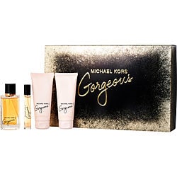 Michael Kors Gorgeous! by Michael Kors EAU DE PARFUM SPRAY 3.4 OZ &amp; BODY LOTION 3.4 OZ &amp; SHOWER GEL 3.4 OZ &amp; EAU DE PARFUM SPRAY 0.34 OZ MINI for WOMEN