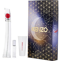 Kenzo Flower by Kenzo EDP REFILLABLE SPRAY 3.4 OZ & BODY MILK 2.5 OZ & EDP REFILLABLE SPRAY 0.34 OZ MINI for WOMEN