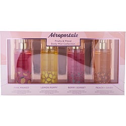 Aeropostale Variety by Aeropostale FRUITY & FLORAL SET WITH BERRY SORBET & LEMON POPPY & PEACH + DAISY & PINK MANGO AND ALL ARE BODY MIST 3.4 OZ for WOMEN
