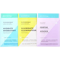 Patchology by Patchology FlashMasque 5 Minute Sheet Mask - Perfect Weekend Sheet Mask Kit: (Hydrate, Illuminate, Soothe) -3x28ml/0.95OZ for WOMEN