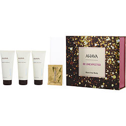 Image of Ahava by AHAVA Be Unexpected Work That Body Set: Deadsea Water Mineral Body Lotion 100ml + Hand Cream 100ml + Shower Gel 100ml + Crystal Ostomer X6 Serum 0.5ml -4pcs for WOMEN