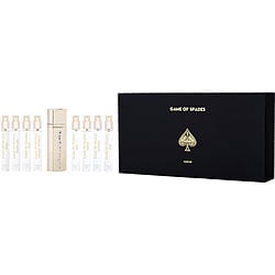 Jo Milano Variety by Jo Milano GAME OF SPADES SET WITH KING & WILDCARD & WIN & ROUGE EXTRAIT & ROYALE & BID & QUEEN & JACKPOT & ACE AND ALL ARE EDP SPRAY MINIS 0.34 OZ for UNISEX