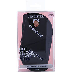 Spa Accessories by Spa Accessories SPA SISTER LUXE VELOUR POWDER PUFFS - BLACK GORGEOUS 8 PACK for UNISEX