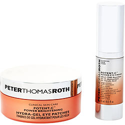 Peter Thomas Roth by Peter Thomas Roth Clinically Stronger Brightening Kit: Potent-C Power Eye Cream 15ml + Power Brightening Hydra-Gel Eye Patches 60ct -2pcs for WOMEN 485253