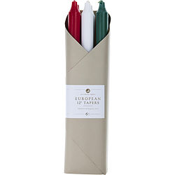 Mistletoe Tapers Combo Pack by Northern Lights 12" EURPOEAN TAPERS (6 PACK- 2 CRIMSON, 2 PURE WHITE, 2 HUTER GREEN) for UNISEX 486530
