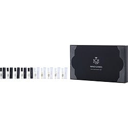 Mind Games Variety by Mind Games SOULMATE COLLECTION WITH EN PRISES & FRENCH DEFENSE & GAMBIT & LIONARA & QUEENING & RUY LOPEZ & SANS VOIR & SISSA & THE FORWARD & VIERI AND ALL ARE EXTRAIT DE PARFUM SPRAY VIALS for UNISEX