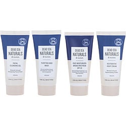 Ahava by AHAVA Dead Sea Naturals Set: Refreshing Cleansing Gel 15ml + Facial Moisturizer Broad Spectrum SPF 20 15ml + Restorative Night Cream 15ml + Purifying Mud Mask 15ml + Daily Eye Cream 3ml -5pcs for WOMEN 492717