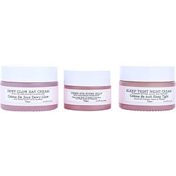 Thebalm by TheBalm Day To Night Glowing Skin Trio: Dewy Glow Day Cream 1OZ + Under Eye Super Jelly 0.5OZ + Sleep Tight Night Cream 1OZ -3pcs for WOMEN