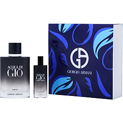 Acqua Di Gio by Giorgio Armani PARFUM SPRAY REFILLABLE 3.3 OZ &amp; PARFUM SPRAY 0.5 OZ for MEN