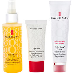 Elizabeth Arden by Elizabeth Arden Eight Hour Holiday Miracle Set: Eight Hour Cream All-Over Miracle Oil 100ml + Eight Hour Cream Skin Protectant 50ml + Eight Hour Cream Intensive Moisturising Hand Treatment 30ml -3pcs for WOMEN 495658