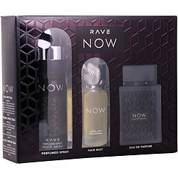 Rave Now by Rave EAU DE PARFUM SPRAY 3.4 OZ & PERFUMED SPRAY 6.67 OZ & FRESH HAIR MIST 1.7 OZ for MEN