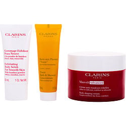 Clarins by Clarins Masvelt Advanced Programs: Masvelt Advanced Body Shaping Cream 200ml + Exfoliating Body Scrub 30ml + Tonic Bath &amp; Shower Concentrate 30ml -3pcs for WOMEN