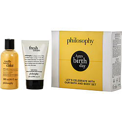 Philosophy by Philosophy Happy Birthday Set: Vanilla Birthday Hydrating Shower Gel 180ml + Fresh Cream Body Lotion 120ml -2pcs for WOMEN