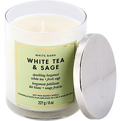 Bath & Body Works by Bath & Body Works WHITE TEA & SAGE SCENTED CANDLE 8 OZ for WOMEN