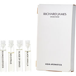Richard James Variety by Richard James AQUA AROMATICA SAMPLE SET WITH BLACK VANILLA &amp; BLADE OF GRASS &amp; ECORCE D'EPICES &amp; SO CITRUS AND ALL ARE COLOGNE SPRAY VIALS for WOMEN