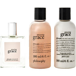 Philosophy Amazing Grace by Philosophy EDT SPRAY 2 OZ & BODY EMULSION 6 OZ & SHAMPOO, BATH & SHOWER GEL 6 OZ for WOMEN