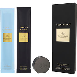 Glasshouse Scent Scene by Glasshouse ARABIAN NIGHTS &amp; THE HAMPTONS SCENT STEMS (5 EACH) AND METAL VESSEL for WOMEN