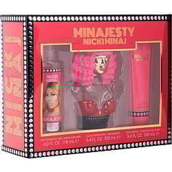 Nicki Minaj Minajesty by Nicki Minaj EAU DE PARFUM SPRAY 3.4 OZ & BODY SOUFFLE 3.4 OZ & FRAGRANCE MIST 4 OZ for WOMEN