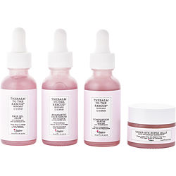 Thebalm by TheBalm Skincare Splurge Set: Biomimetic Face Serum 1OZ + Under Eye Super Jelly 0.5OZ + Face Oil Glow 1OZ + Complexion Serum 1OZ -4pcs for WOMEN
