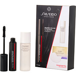 Shiseido by Shiseido Mascara Set: ControlledChaos MascaraInk Black 11.5ml + Instant Eye and Lip Makeup Remover 30ml + Vital Perfection Uplifting and Firming Express Eye Mask -3pcs for WOMEN