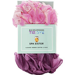 Spa Accessories by Spa Accessories TIE DYE SKIN BIG SPA SPONGES 2 PACK (PINK/MAUVE) for UNISEX 507443