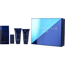 Perry Ellis Sky by Perry Ellis EDT SPRAY 3.4 OZ & AFTER SHAVE BALM 1.7 OZ & SHOWER GEL 1.7 OZ & EDT SPRAY 0.25 OZ MINI for MEN