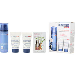 Clarins by Clarins Men Moisture Balm Set: Super Hydrating Balm 50ml + Active Face Wash 30ml + Shampoo and Shower 30ml + Double Serum Eye 0.9ml -4pcs for MEN