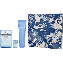 Versace Man Eau Fraiche by Gianni Versace EDT SPRAY 3.4 OZ & SHOWER GEL 5 OZ & EDT 0.17 OZ MINI for MEN