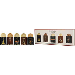 Lattafa Pride Variety by Lattafa COLLECTION #4 WITH AJWAA & AL QIAM GOLD & ART OF ARABIA III & BRIOCHE VANILLE & MASA AND ALL ARE