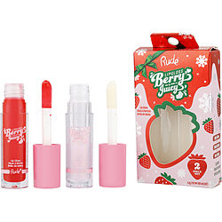 Rude Cosmetics by Rude Cosmetics Berry Juicy Lip Gloss Duo Set - Code Red/Crystalize (Holiday Version) -2xg/0.14OZ for WOMEN