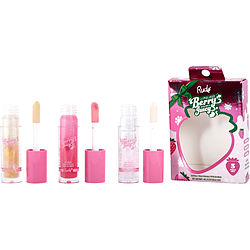 Rude Cosmetics by Rude Cosmetics Berry Juicy Lip Gloss Trio Set - Crystalize/Pixie Pink/Golden Hour (Holiday Version) -3xg/0.14OZ for WOMEN