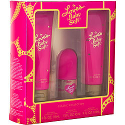 Loves Baby Soft by Dana COLOGNE BODY MIST 1.5 OZ &amp; BODY LOTION 4 OZ &amp; BODY WASH 4 OZ for WOMEN