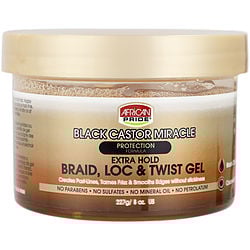 African Pride by AFRICAN PRIDE AFRICAN PRIDE BLACK CASTOR MIRACLE EXTRA HOLD BRAID LOC TWIST GEL 8 OZ for UNISEX