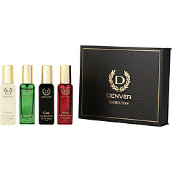 Denver Variety by Denver HAMILTON LUXURY SET WITH CALIBER & HAMILTON & HONOUR & IMPERIAL AND ALL ARE EAU DE PARFUM SPRAY 0.68 OZ for MEN
