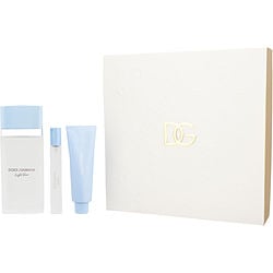 D & G Light Blue by Dolce & Gabbana EDT SPRAY 3.3 OZ & BODY LOTION 1.7 OZ & EDT SPRAY 0.33 OZ for WOMEN